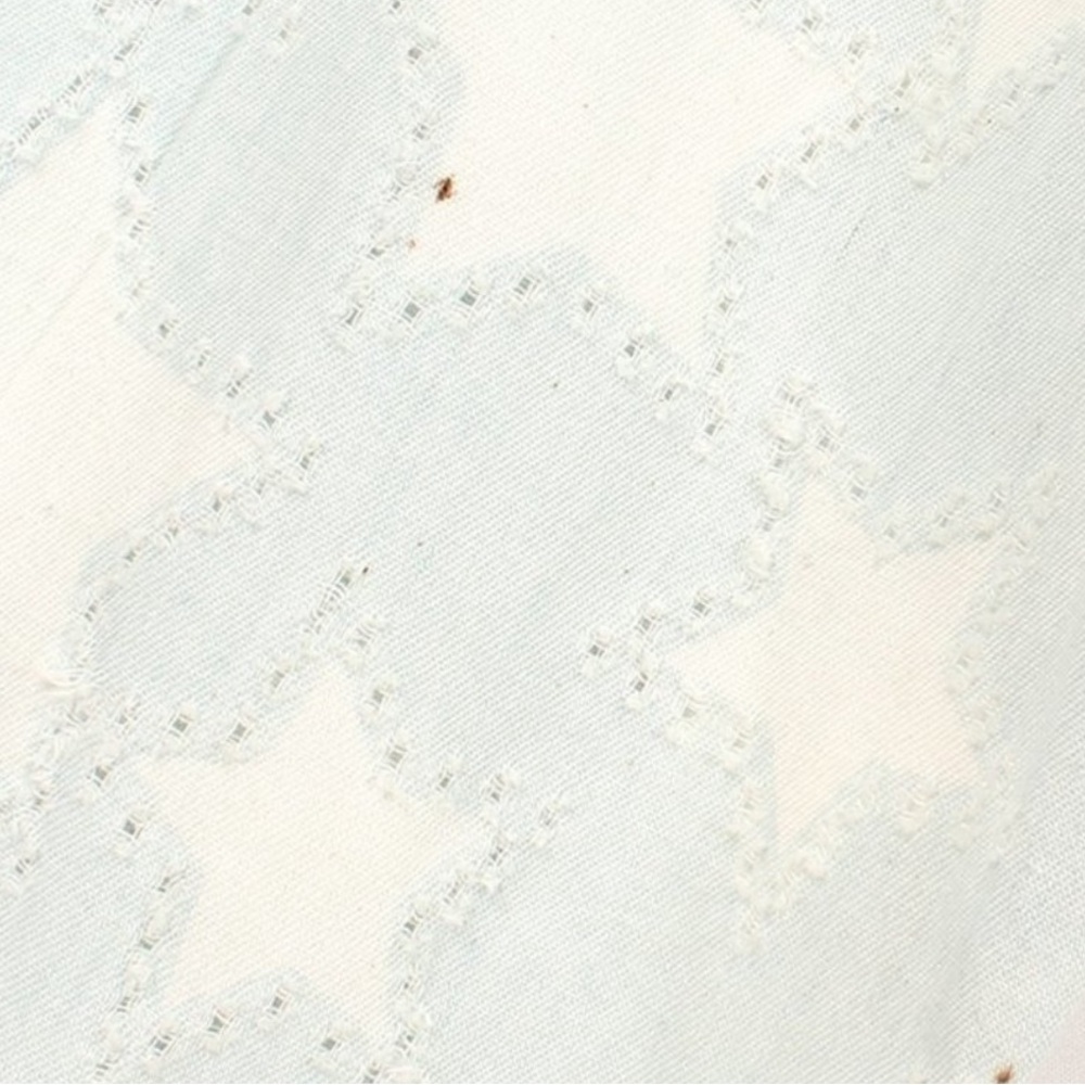 Star Pattern Distressed Button Up Denim Shirt - image 3